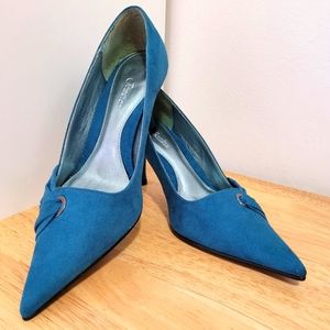 Turquoise Suede Pumps
